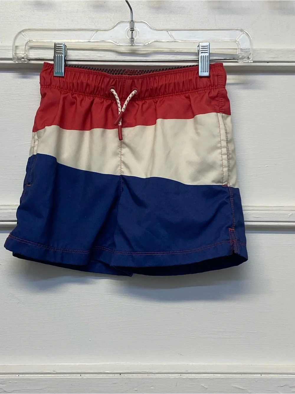 Art class boys swim short swim trunk size 6-7 red white blue